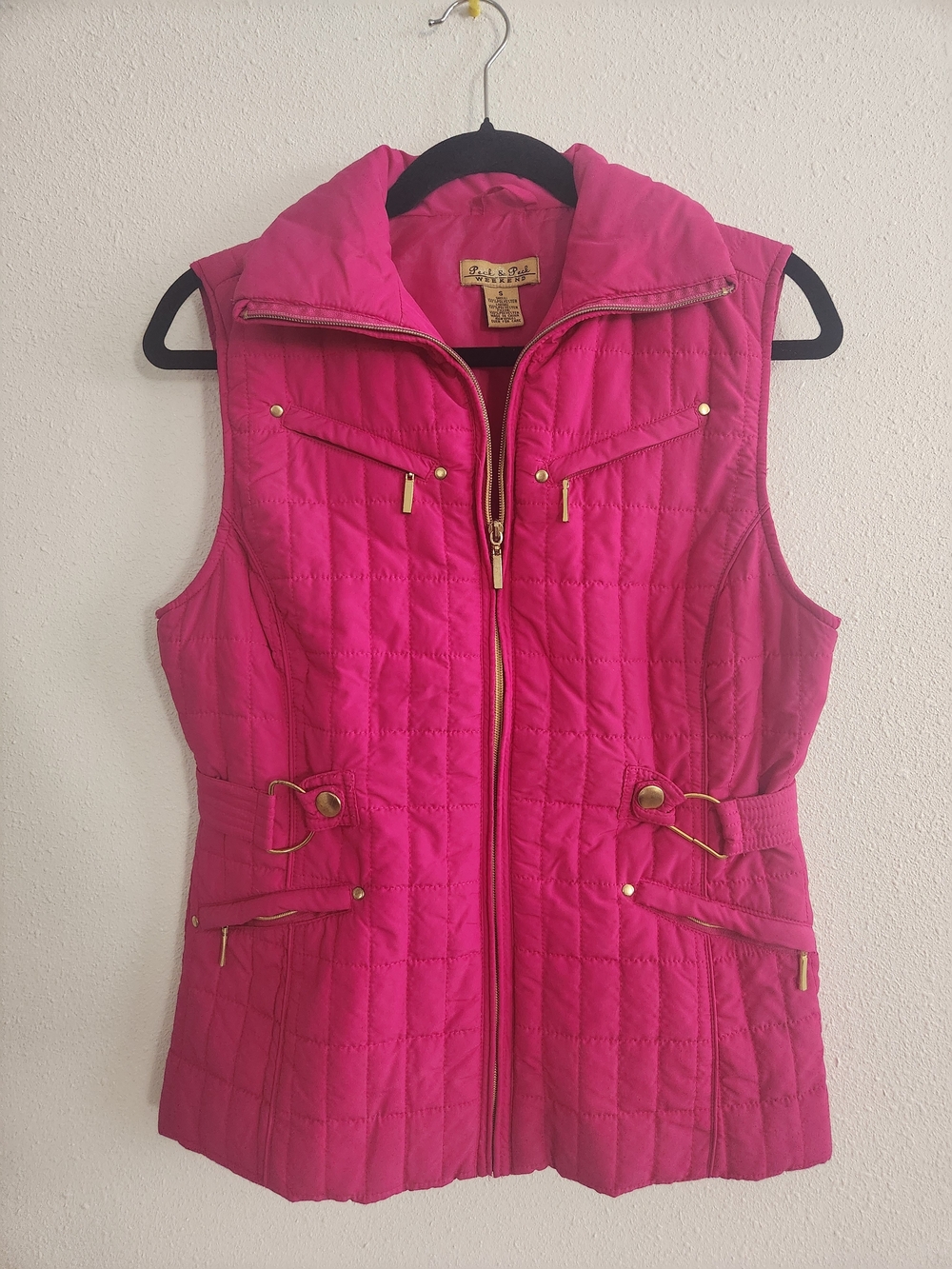 Peck & Peck Hot Pink Quilted Sleeveless Vest